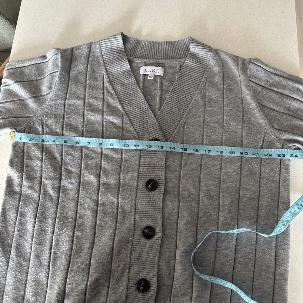 Lake Grey Ribbed Button Up Cardigan Sweater - Picture 10 of 10